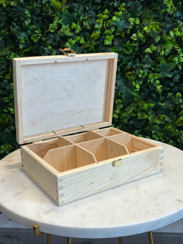 Boîte à thé vernie personnalisable en bois multi fonctions – Image 14