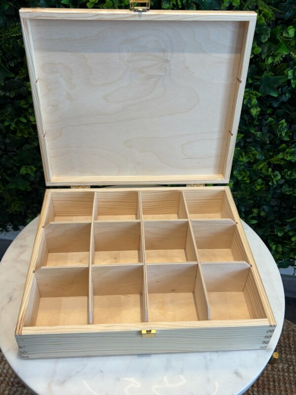 Boîte à thé vernie personnalisable en bois multi fonctions – Image 7