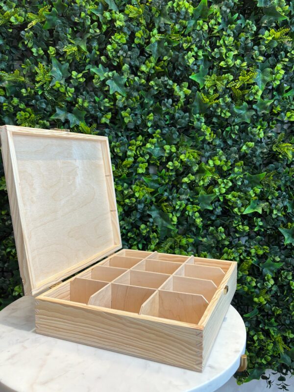 Boîte à thé vernie personnalisable en bois multi fonctions – Image 8