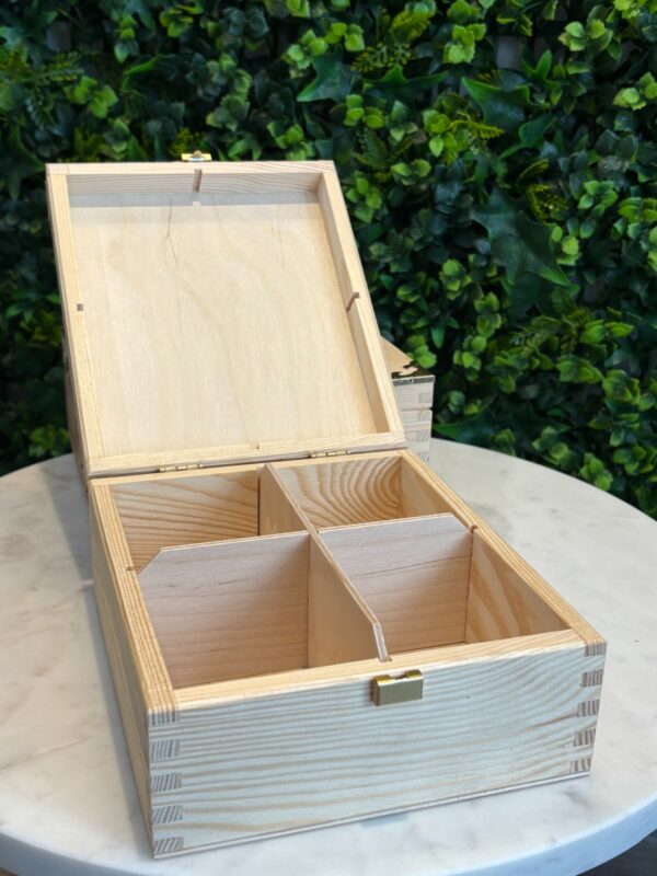 Boîte à thé vernie personnalisable en bois multi fonctions – Image 5