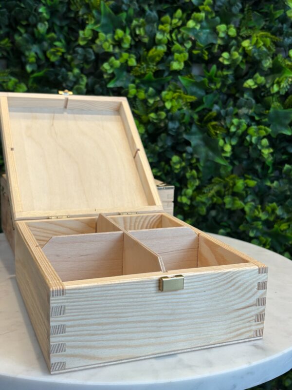 Boîte à thé vernie personnalisable en bois multi fonctions – Image 4