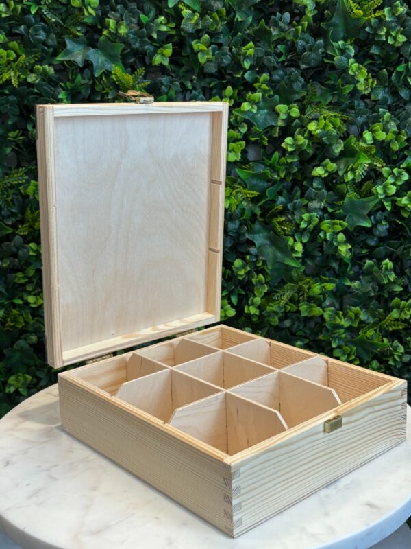 Boîte à thé vernie personnalisable en bois multi fonctions – Image 19